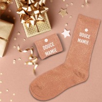 PAIRE DE CHAUSSETTES PAILLETTES DOUCE MAMIE FEMME