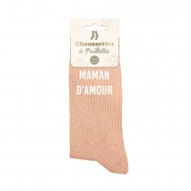 PAIRE DE CHAUSSETTES PAILLETTES MAMAN AMOUR FEMME