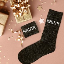 PAIRE DE CHAUSSETTES PAILLETTES PIPELETTE FEMME