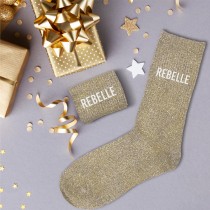 PAIRE DE CHAUSSETTES PAILLETTES REBELLE FEMME