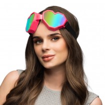 PAIRE DE LUNETTES FESTIVES CUR ROSE FLUO ADULTE