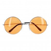 PAIRE DE LUNETTES FESTIVES HIPPIE ORANGE ADULTE