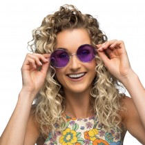 PAIRE DE LUNETTES FESTIVES HIPPIE VIOLET ADULTE