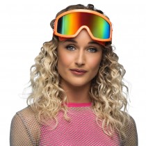 PAIRE DE LUNETTES FESTIVES SKI ORANGE FLUO ADULTE