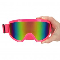 PAIRE DE LUNETTES FESTIVES SKI ROSE FLUO ADULTE