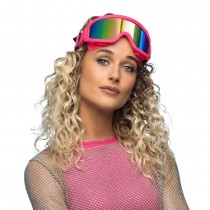 PAIRE DE LUNETTES FESTIVES SKI ROSE FLUO ADULTE