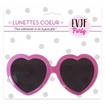 PAIRE DE LUNETTES PLASTIQUE COEUR ROSE EVJF ADULTE