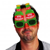 PAIRE DE LUNETTES PLASTIQUE HUMOUR BIÈRE PRESSION