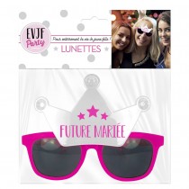 PAIRE DE LUNETTES ROSE COURONNE FUTURE MARIÉE EVJF