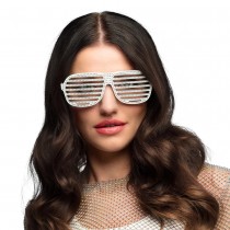 PAIRE DE LUNETTES SHUTTER BLING BLING BLANC ADULTE