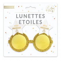 PAIRE LUNETTES ÉTOILE ANNIVERSAIRE OR ADULTE