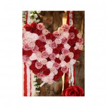 PANNEAU FLORAL CUR ROSE ARTIFICIELLE 80CM