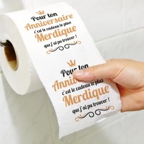 PAPIER TOILETTE ROULEAU WC ANNIVERSAIRE MERDIQUE