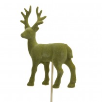 PIQUE CERF FLOQUÉ 10X13CM VERT