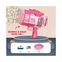 PISTOLET À BULLES DE SAVON BAZOOKA 25X26X13CM ROSE