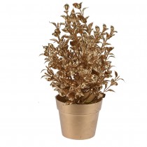 PLANTE ARTIFICIELLE POT 22CM OR MÉTAL