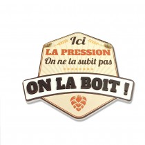 PLAQUE HUMO BOIS BIÈRE PRESSION