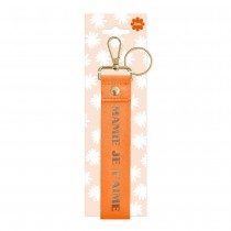 PORTE-CLEFS LANIÈRE ORANGE MAMIE JE T\'AIME