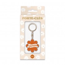 PORTE-CLEFS MÉTAL FLEUR ORANGE MAMIE D\'AMOUR