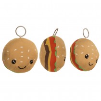 PORTE-CLEFS MÉTAL PELUCHE FAST FOOD 10CM