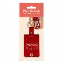 PORTE-CLÉS PHOTO MAMAN AMOUR 11.8X5CM ROUGE