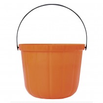 SEAU À BONBONS PLASTIQUE CITROUILLE 20CM ORANGE