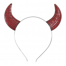 SERRE-TÊTE CORNES DE DIABLE STRASS ROUGE ADULTE