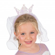 SERRE-TÊTE COURONNE PRINCESSE SEQUINS VOILE MAUVE