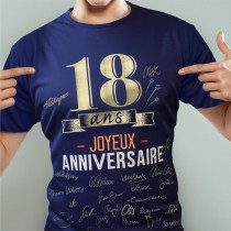 T-SHIRT À DÉDICACER 18ANS ANNIVERSAIRE HOMME XL