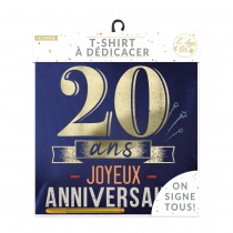 T-SHIRT À DÉDICACER 20ANS ANNIVERSAIRE HOMME XL