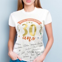 T-SHIRT À DÉDICACER 30ANS ANNIVERSAIRE FEMME L