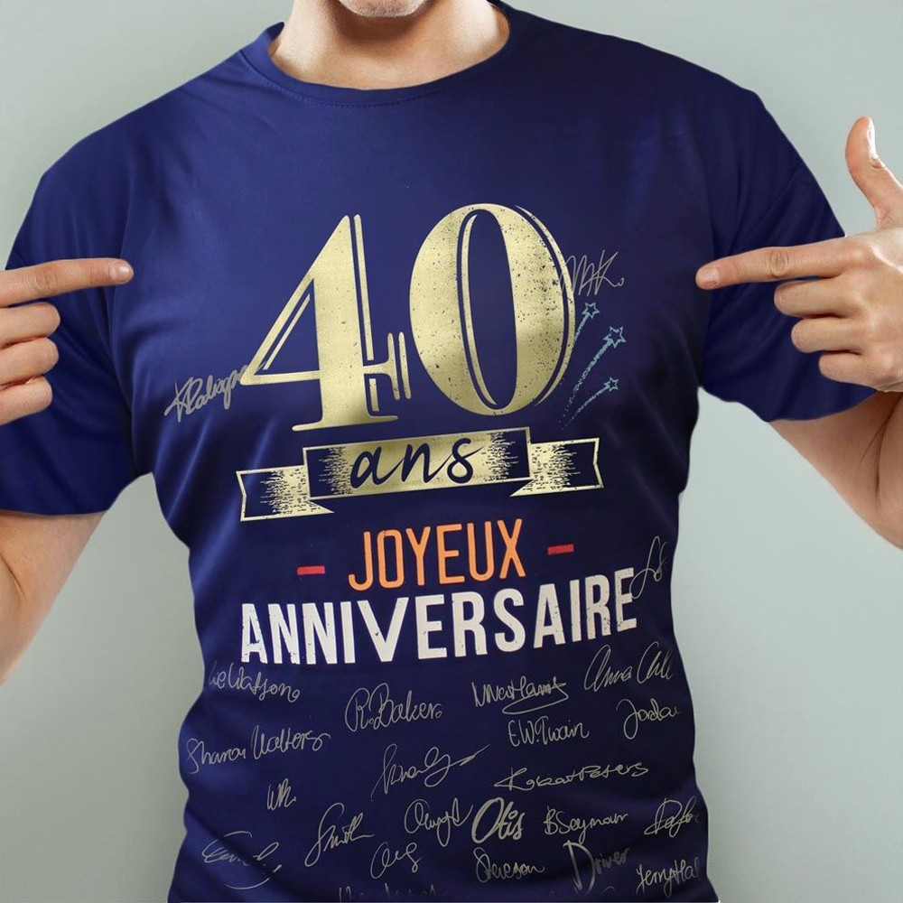 T-Shirt Homme Anniversaire 40 ans