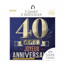 T-SHIRT À DÉDICACER 40ANS ANNIVERSAIRE HOMME XL