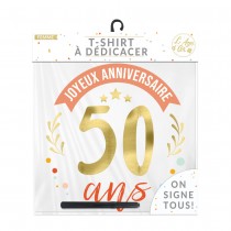 T-SHIRT À DÉDICACER 50ANS ANNIVERSAIRE FEMME L