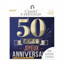 T-SHIRT À DÉDICACER 50ANS ANNIVERSAIRE HOMME XL