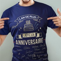 T-SHIRT À DÉDICACER ANNIVERSAIRE HOMME XL