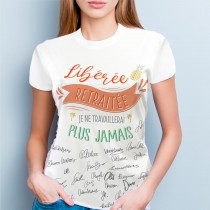 T-SHIRT À DÉDICACER POLYESTER RETRAITE FEMME