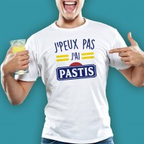 T-SHIRT BLANC J\'PEUX PAS J\'AI PASTIS