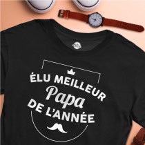 T-SHIRT COTON CINTRÉ ÉLU MEILLEUR PAPA ADULTE