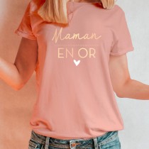 T-SHIRT COTON CINTRÉ MAMAN EN OR ADULTE