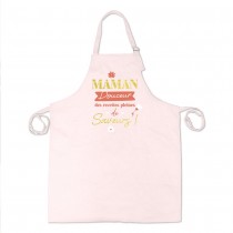 TABLIER CUISINE COTON ROSE MAMAN ADULTE