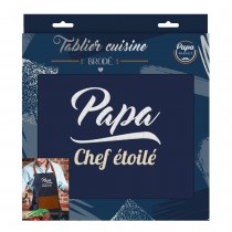 TABLIER CUISINE COTON TERRACOTTA PAPA CHEF ÉTOILÉ