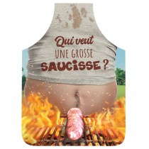 TABLIER DE CUISINE QUI VEUT UNE GROSSE SAUCISSE