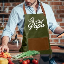 TABLIER DE CUISINE VERT CHEF PAPA