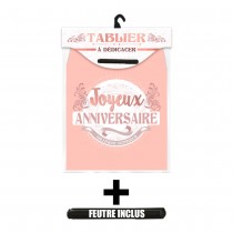 TABLIER DEDICACE ANNIVERSAIRE FEMME