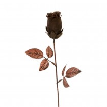 TIGE BOUTON DE ROSE ARTIFICIELLE 47CM BRONZE