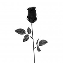 TIGE BOUTON DE ROSE ARTIFICIELLE 47CM NOIR