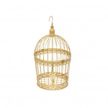 TIRELIRE CAGE OISEAU MÉTAL 35CM OR