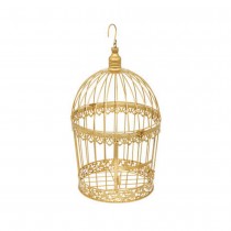 TIRELIRE CAGE OISEAU MÉTAL 42.5CM OR