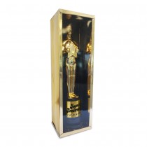 TROPHÉE DE STAR PLASTIQUE ANNIVERSAIRE 22.5CM OR